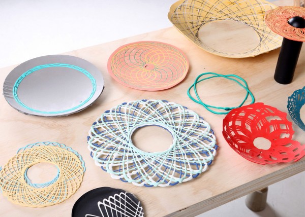 Spirograph Lab by Shawn Yang is a machine that alllows the 2D spirograph pattern to become 3D
