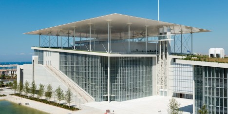 Renzo Piano completes Stavros Niarchos Foundation Cultural Center on a huge artificial hill architecture Dezeen