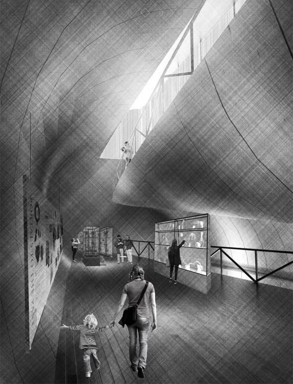 The 18th Mile of HS2 by RCA graduate Ciaran Scannell suggests extending the underground network to add cultural spaces