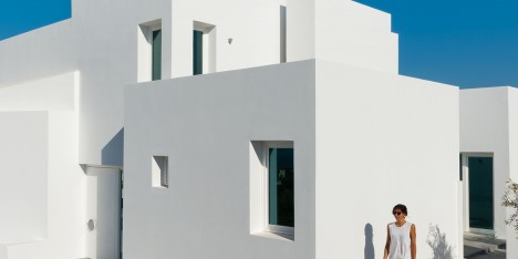 Santorini summer house by Kapsimalis Architects is formed of bright white blocks