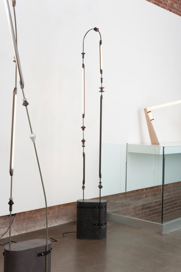 Bec Brittain designs architectural looking lamps for the Patrick Parrish Gallery in New York