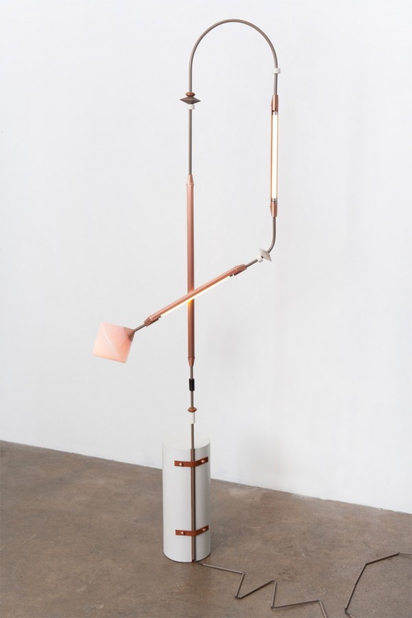 Bec Brittain designs architectural looking lamps for the Patrick Parrish Gallery in New York