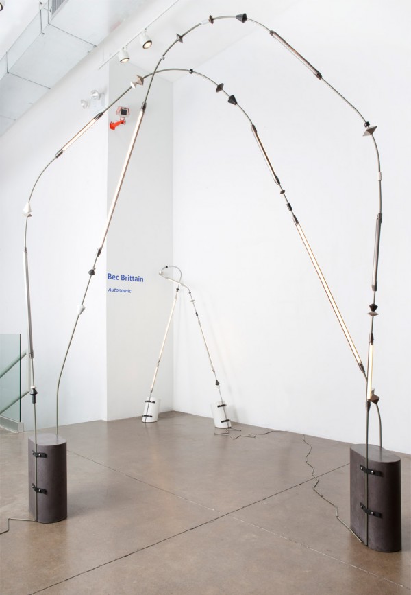 Bec Brittain designs architectural looking lamps for the Patrick Parrish Gallery in New York