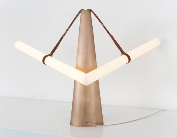 Bec Brittain designs architectural looking lamps for the Patrick Parrish Gallery in New York