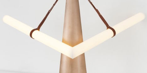 Bec Brittain designs architectural looking lamps for the Patrick Parrish Gallery in New York