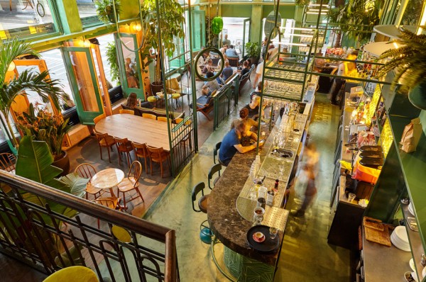 Bar Botanique in Amsterdam by Studio Modijefsky is filled with tropical plants