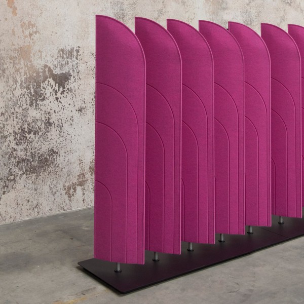 Buzziblinds by Design Alain Giles combine acoustic screens with room dividers