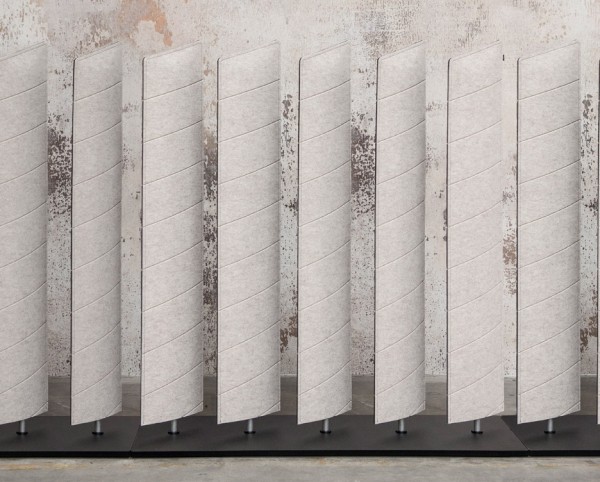 Buzziblinds by Design Alain Giles combine acoustic screens with room dividers