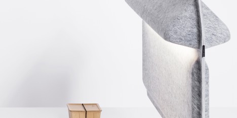 De Vorm’s Workspace Divider lamp adds privacy to open offices