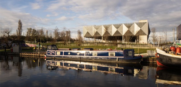 Haptic covers car park in geometric metal skin in the Queen Elizabeth Olympic Park, London