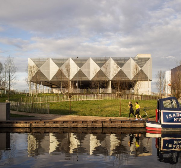 Haptic covers car park in geometric metal skin in the Queen Elizabeth Olympic Park, London