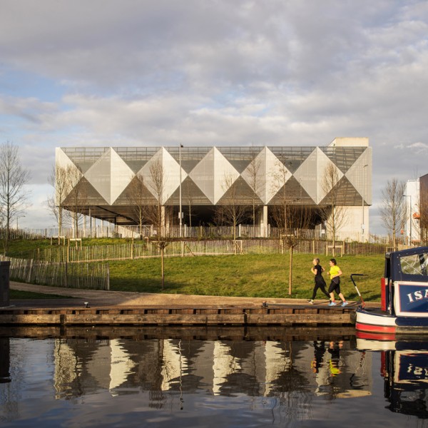 Haptic covers car park in geometric metal skin in the Queen Elizabeth Olympic Park, London