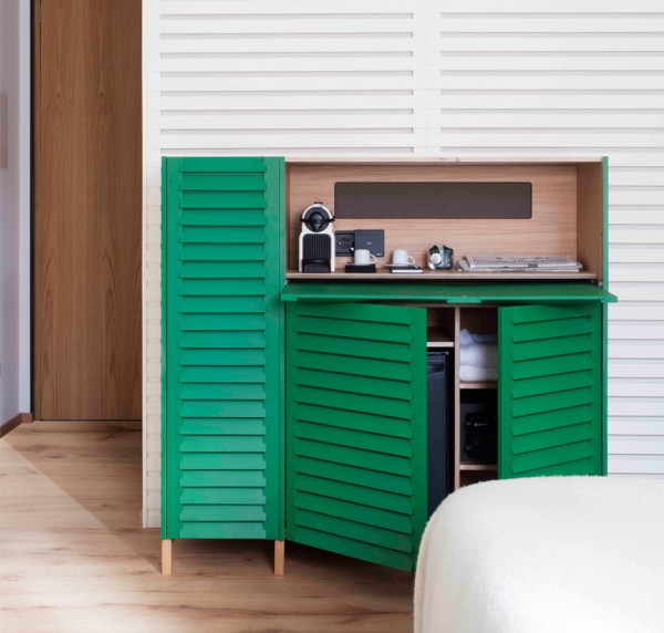 Spanish design studio Papila designs Nature, a collection of cabinets for the hotel industry