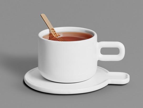 New 3D printed products added to OTHR's product range, including a cup, saucer and spoon
