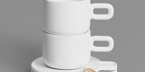 New 3D printed products added to OTHR's product range, including a cup, saucer and spoon