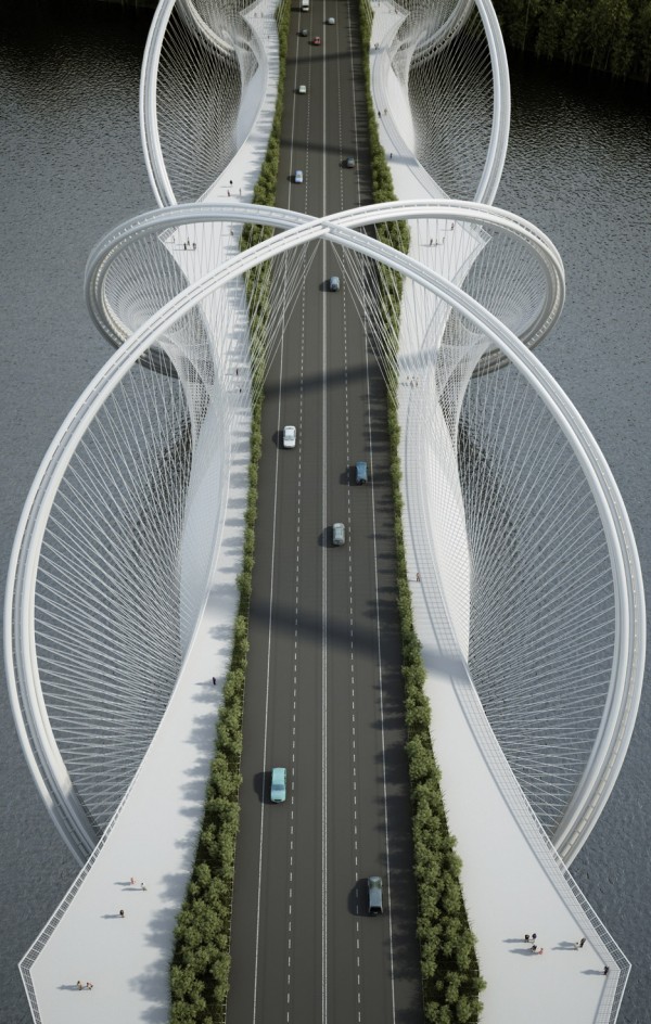 San Shan bridge in Beijing, China by Penda