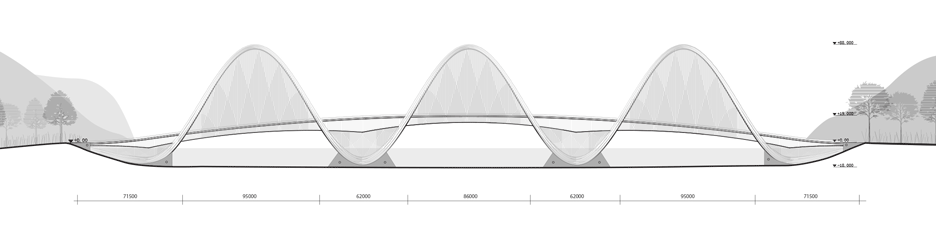 San Shan bridge in Beijing, China by Penda