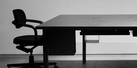 Bespoke Silhouette desks designed by Pernilla Ohrstedt for the Dezeen office