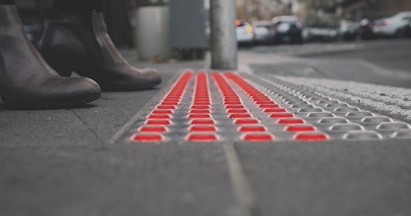 Büro North proposes traffic lights in the pavement to prevent accidents involving smartphone uses