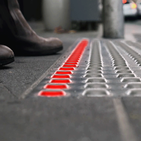 Büro North proposes traffic lights in the pavement to prevent accidents involving smartphone uses