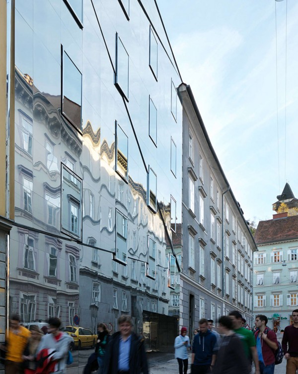 The Stadthaus Ballhausgasse or Broken Mirror house in Austria by Hope of Glory architektur