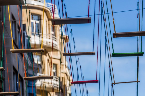 Max Mertens installs 450 swings above a Luxembourg street