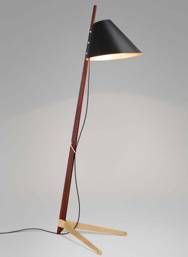Ilse Crawford designs brass-footed floor lamp for Kalmar Werkstätten