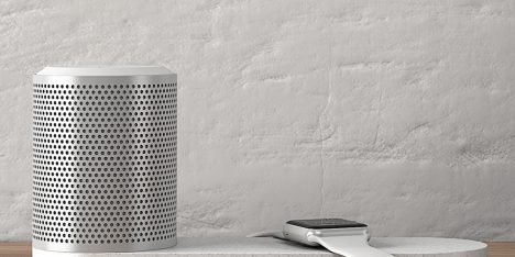 Blond designs portable speaker and charging tray for "interior conscious consumer"