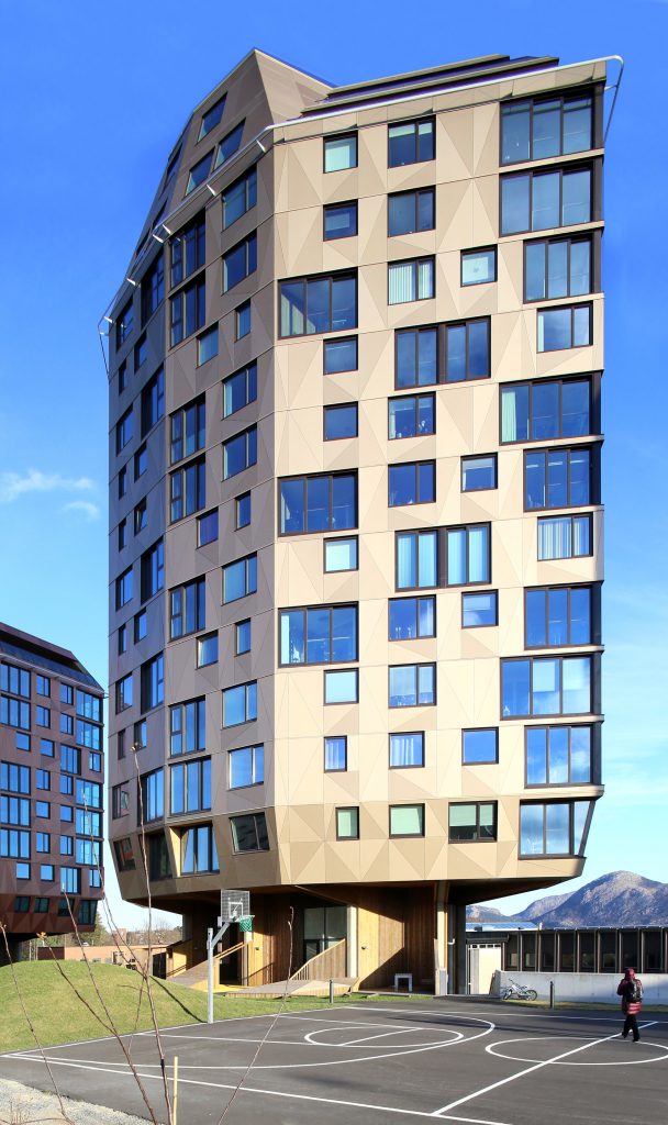 Rundeskogen Towers by dRMM and Helen & Hard in Sandnes, Norway. Photograph by Alex de Rijke