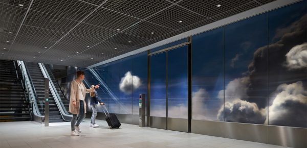 Daan Roosegaarde covers airport wall in clouds for Beyond installation