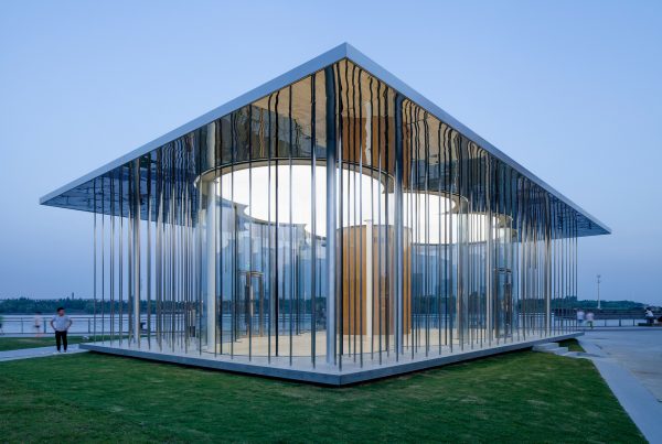 Schmidt Hammer Lassen's Cloud Pavilion is an ephemeral glass-walled events space in Shanghai