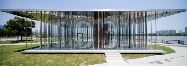 Schmidt Hammer Lassen's Cloud Pavilion is an ephemeral glass-walled events space in Shanghai