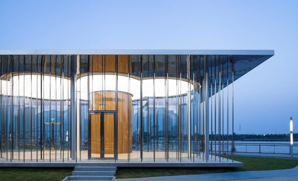 Schmidt Hammer Lassen's Cloud Pavilion is an ephemeral glass-walled events space in Shanghai