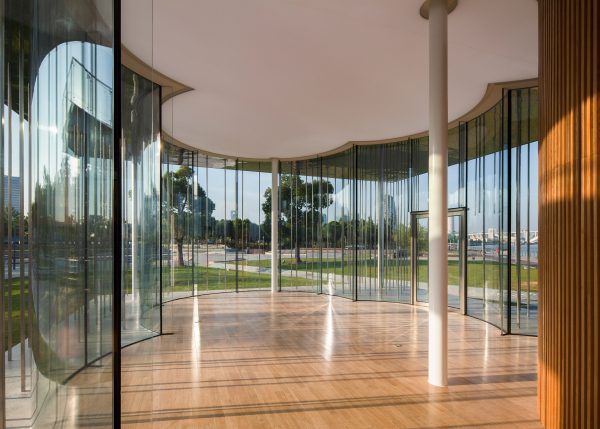 Schmidt Hammer Lassen's Cloud Pavilion is an ephemeral glass-walled events space in Shanghai