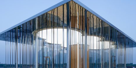 Schmidt Hammer Lassen's Cloud Pavilion is an ephemeral glass-walled events space in Shanghai