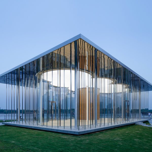 Schmidt Hammer Lassen's Cloud Pavilion is an ephemeral glass-walled events space in Shanghai
