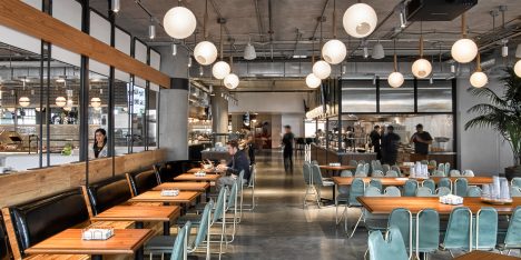 Dropbox opens industrial-style cafeteria by AvroKO at California headquarters