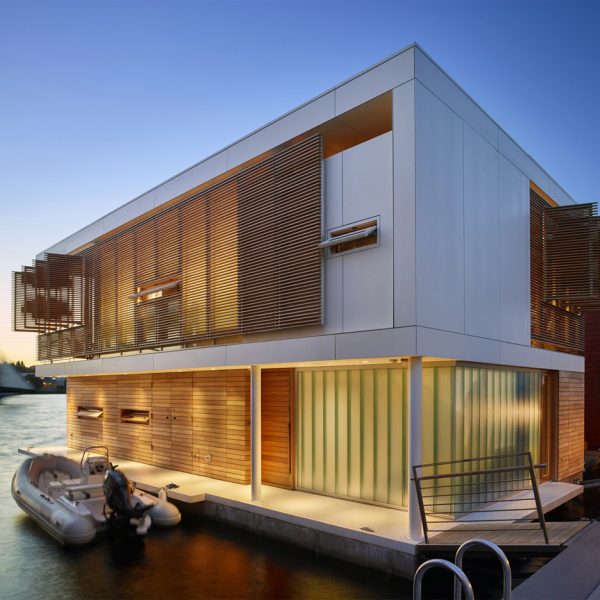 Floating home in Seattle by Vandeventer + Carlander features water-level bedrooms