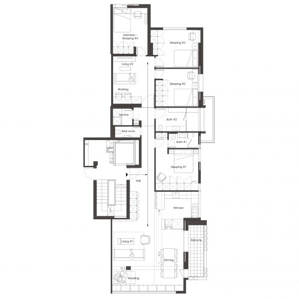 Raanan Stern arranges Tel Aviv apartment around long central corridor