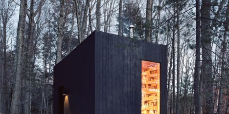 Studio Padron creates secluded library in the woods of New York state