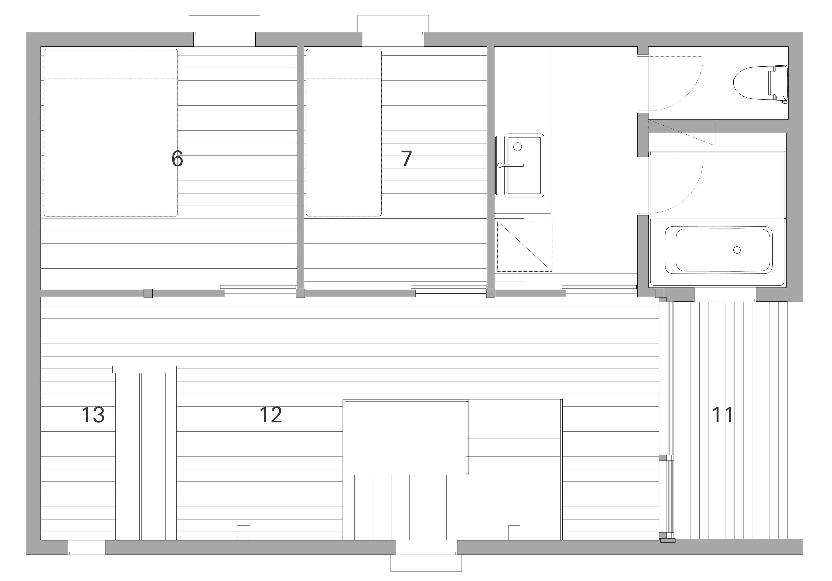 House in Mikage by Sides Core contrasts white surfaces with exposed wooden beams
