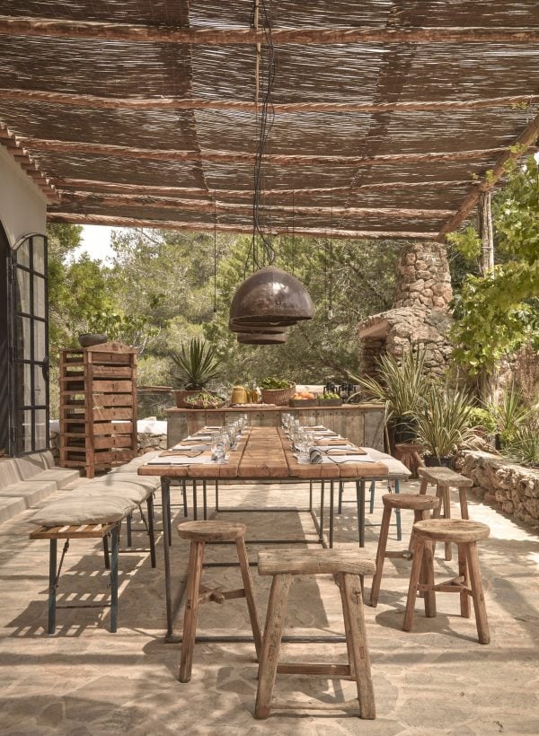 La Granja Ibiza is a members-only retreat with a rustic "back-to-basics" design