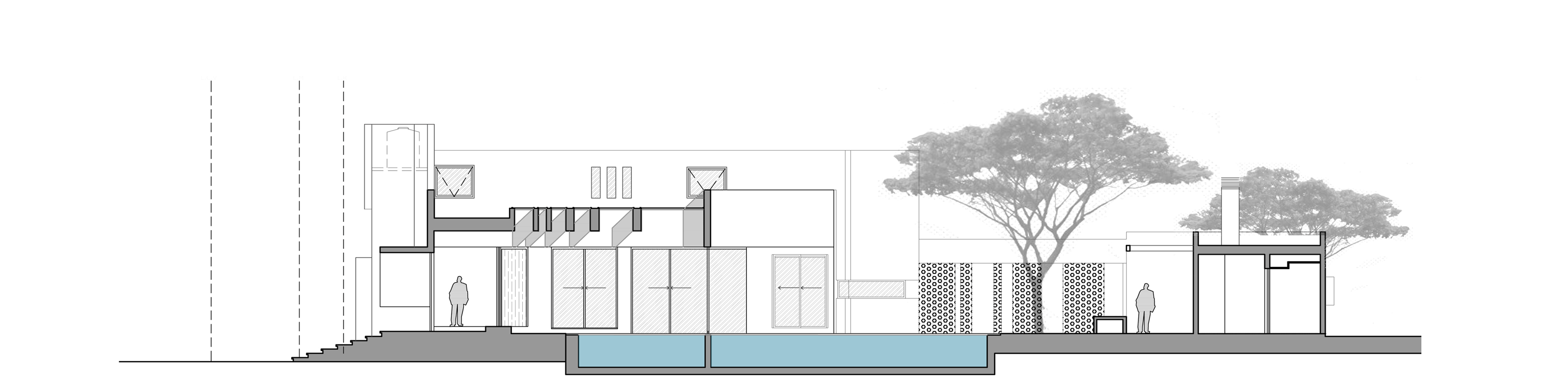 FCP Arquitectura Mooe House contrasts solid white walls with perforated iron screens