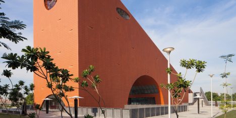 Archohm completes wedge-shaped socialism museum in northern India