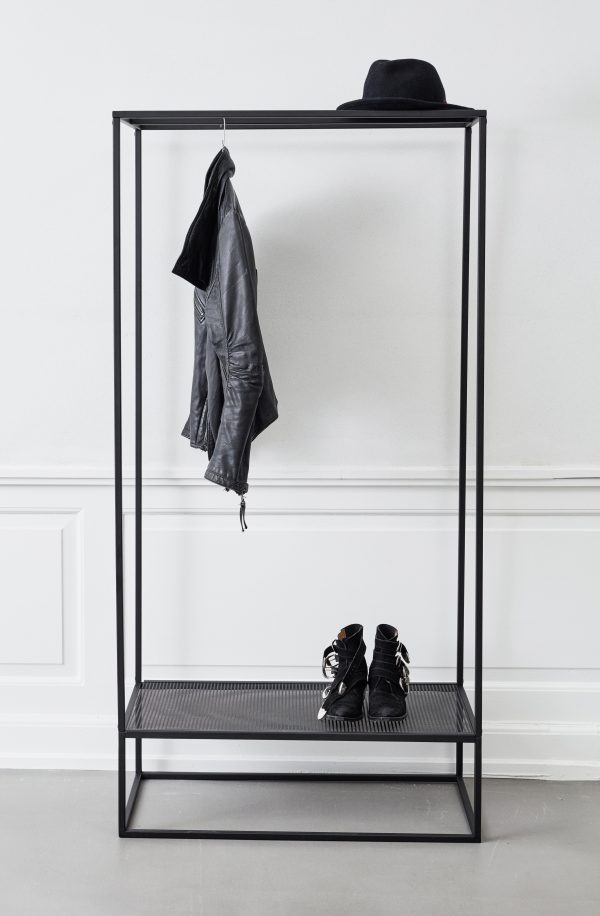 Geometric coat stands and book shelves feature in Kristina Dam's Sculptural Minimalism collection