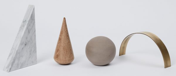 Geometric coat stands and book shelves feature in Kristina Dam's Sculptural Minimalism collection