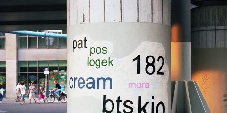 Mathieu Tremblin replaces graffiti with typographic translations