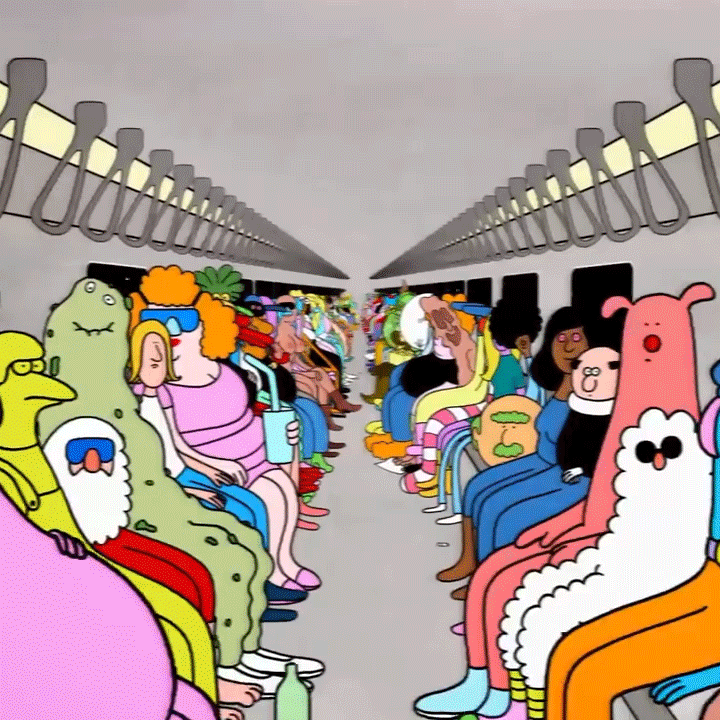 Mrzyk & Moriceau create cast of surreal commuters for The Avalanches