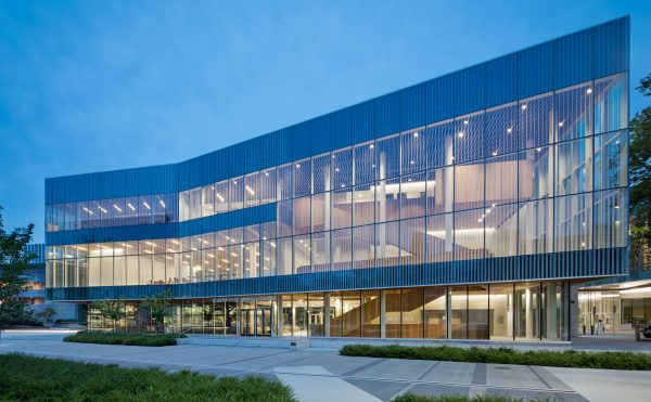 Vancouver university building by KPMB features fritted glass and rough-sawn cedar