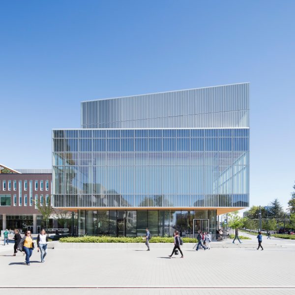 Vancouver university building by KPMB features fritted glass and rough-sawn cedar